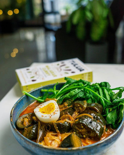 Eggplant & Coconut Noodle Soup